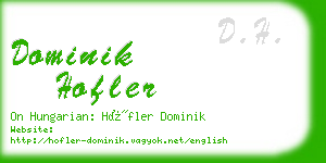 dominik hofler business card